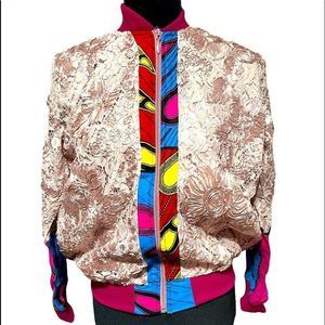 Vintage Lace and Windbreaker Bomber Jacket 12